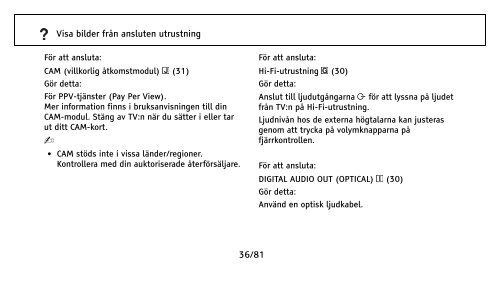 Sony KDL-37EX402 - KDL-37EX402 Istruzioni per l'uso Svedese