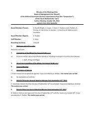 Minutes of the Meeting of the Board of ... - City of Welland