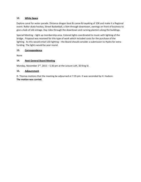 Minutes of the Meeting of the Board of ... - City of Welland
