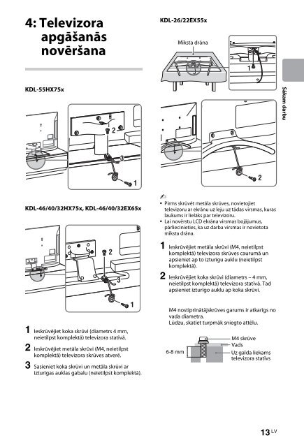 Sony KDL-55HX750 - KDL-55HX750 Istruzioni per l'uso Lettone