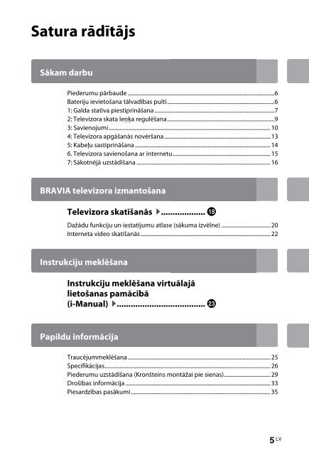 Sony KDL-55HX750 - KDL-55HX750 Istruzioni per l'uso Lettone