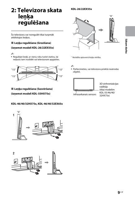 Sony KDL-55HX750 - KDL-55HX750 Istruzioni per l'uso Lettone