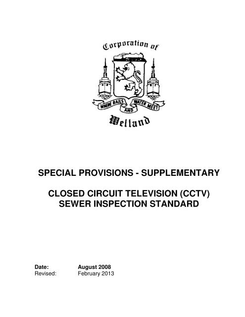 CLOSED CIRCUIT TELEVISION (CCTV) SEWER INSPECTION STANDARD
