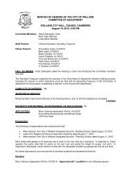 MINUTES OF HEARING OF THE CITY OF WELLAND COMMITTEE ...