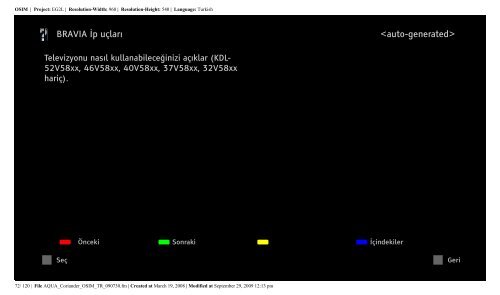 Sony KDL-32W5800 - KDL-32W5800 Istruzioni per l'uso Turco