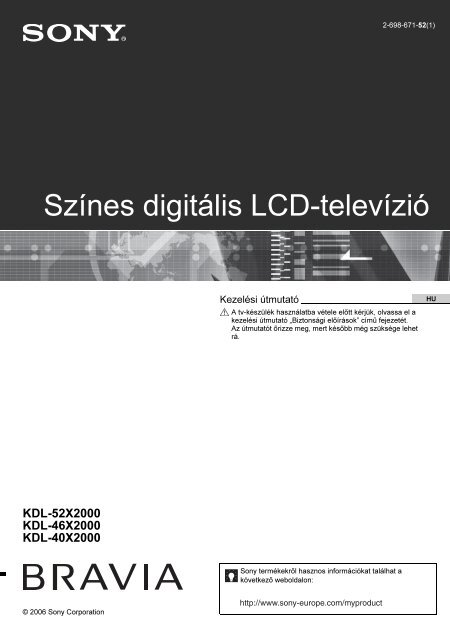 Sony KDL-52X2000 - KDL-52X2000 Istruzioni per l'uso Ungherese