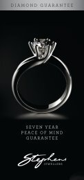 Stephens Jewellers Diamond Guarantee Flyer