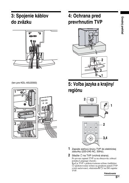 Sony KDL-26U2000 - KDL-26U2000 Istruzioni per l'uso Slovacco