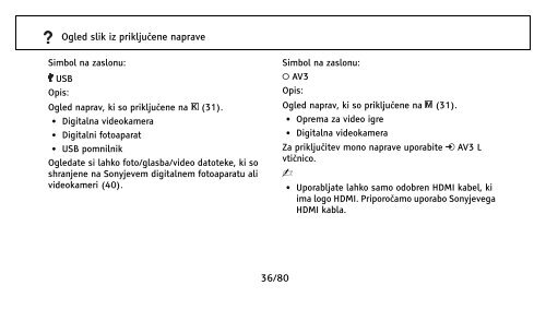 Sony KDL-32NX500 - KDL-32NX500 Istruzioni per l'uso Sloveno