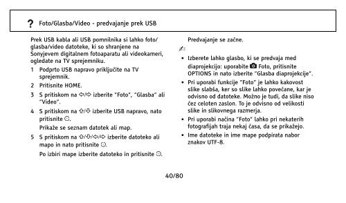 Sony KDL-32NX500 - KDL-32NX500 Istruzioni per l'uso Sloveno