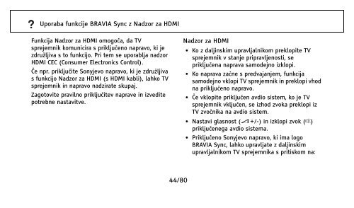 Sony KDL-32NX500 - KDL-32NX500 Istruzioni per l'uso Sloveno