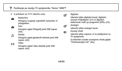 Sony KDL-32NX500 - KDL-32NX500 Istruzioni per l'uso Sloveno