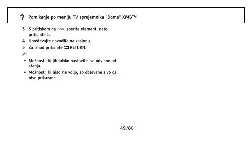 Sony KDL-32NX500 - KDL-32NX500 Istruzioni per l'uso Sloveno