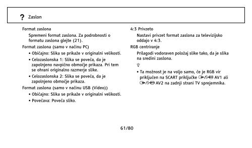 Sony KDL-32NX500 - KDL-32NX500 Istruzioni per l'uso Sloveno