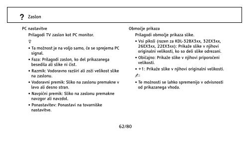 Sony KDL-32NX500 - KDL-32NX500 Istruzioni per l'uso Sloveno