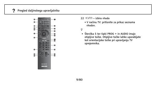 Sony KDL-32NX500 - KDL-32NX500 Istruzioni per l'uso Sloveno