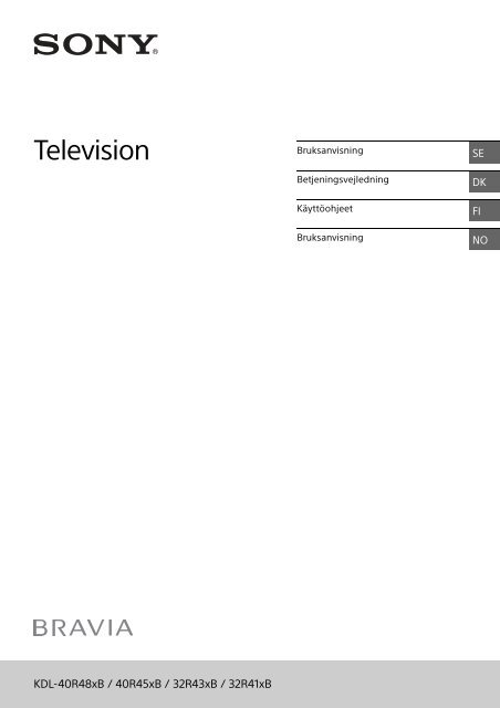 Sony KDL-40R453B - KDL-40R453B Istruzioni per l'uso Norvegese