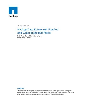 NetApp Data Fabric with FlexPod and Cisco Intercloud Fabric