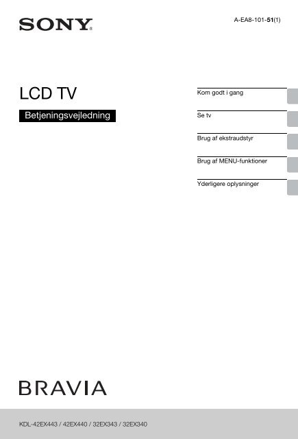 Sony KDL-42EX443 - KDL-42EX443 Istruzioni per l'uso Danese