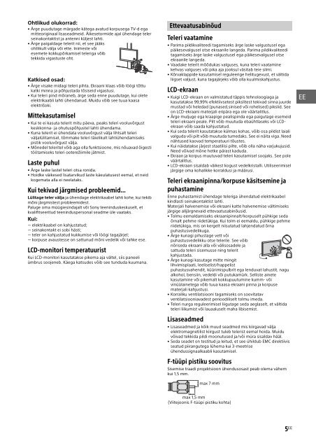 Sony KDL-32R415B - KDL-32R415B Istruzioni per l'uso Estone