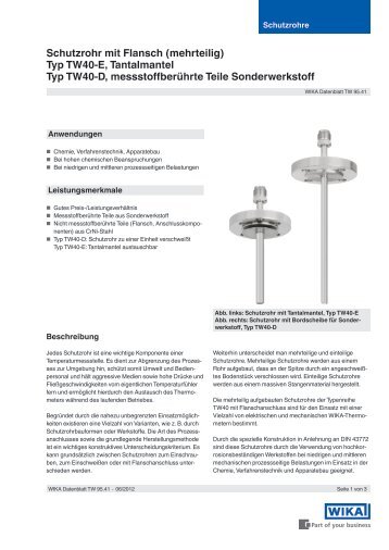 Datenblatt TW 95.41 - Wika