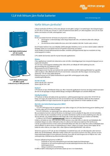 12,8 Volt lithium järn-fosfat batterier