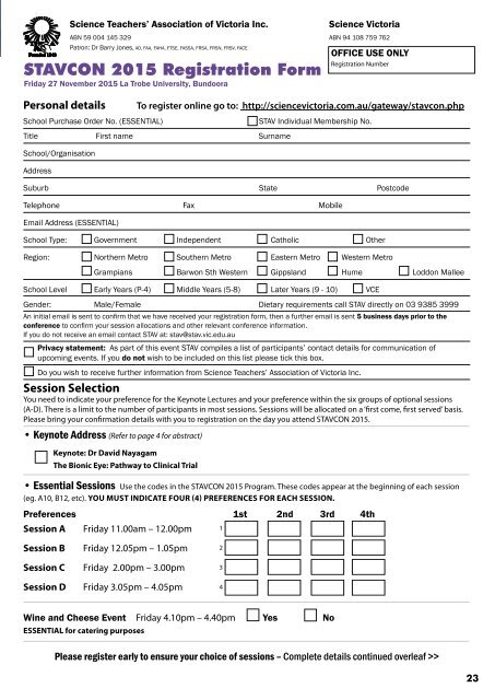 STAVCON 2015 Registration Information