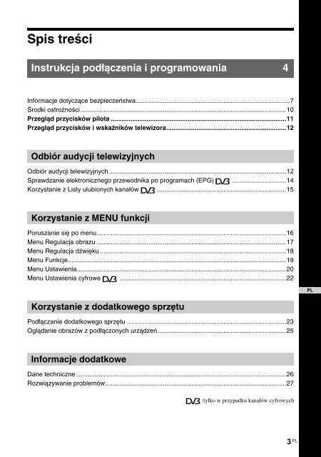 Sony KDL-32P2530 - KDL-32P2530 Istruzioni per l'uso Polacco