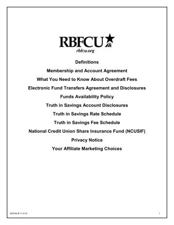 Membership and Account Agreement - Randolph-Brooks Federal ...