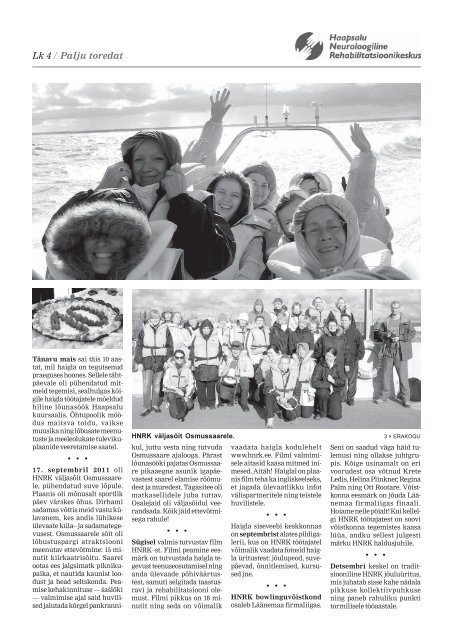 HNRK ajaleht nr 2 (november 2011)