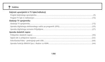 Sony KDL-32EX401 - KDL-32EX401 Istruzioni per l'uso Sloveno