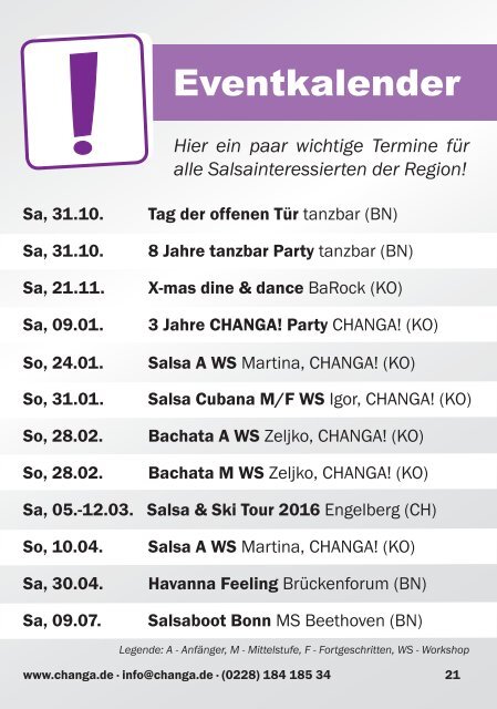 CHANGA! Programmheft - Quartal 3