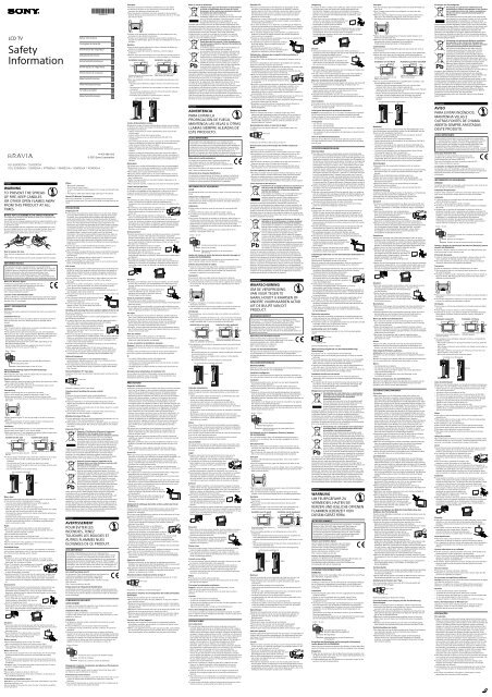 Sony KDL-47W809A - KDL-47W809A Informazioni sulla sicurezza Spagnolo