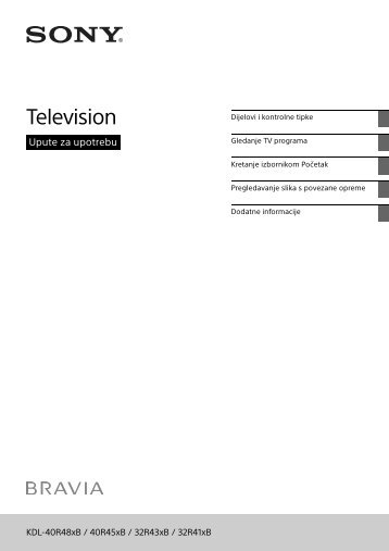 Sony KDL-32R435B - KDL-32R435B Istruzioni per l'uso Croato