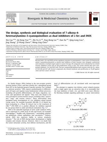 The design, synthesis and biological evaluation of 7-alkoxy-4 ...