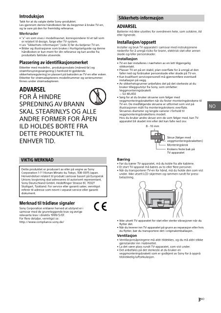 Sony KDL-32R435B - KDL-32R435B Istruzioni per l'uso Svedese