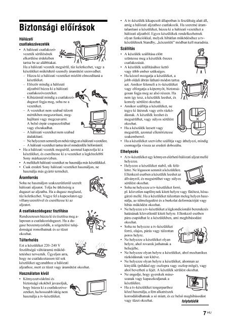 Sony KDL-40P2530 - KDL-40P2530 Istruzioni per l'uso Ungherese