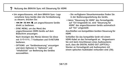 Sony KDL-46V5800 - KDL-46V5800 Istruzioni per l'uso Tedesco