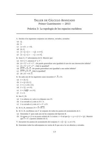 La topologÃ­a de los espacios euclÃ­deos