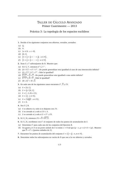 La topologÃ­a de los espacios euclÃ­deos