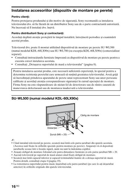 Sony KDL-52LX904 - KDL-52LX904 Istruzioni per l'uso Rumeno