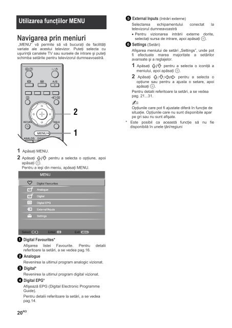 Sony KDL-26S3000 - KDL-26S3000 Istruzioni per l'uso Rumeno