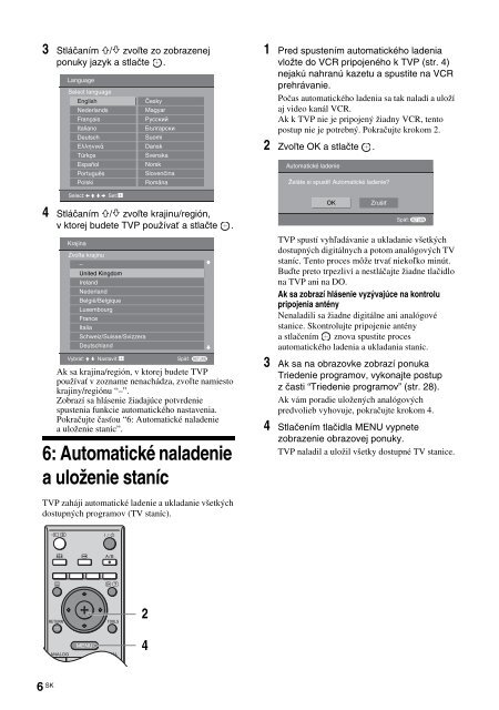 Sony KDL-32S2000 - KDL-32S2000 Istruzioni per l'uso Slovacco