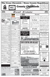 County Classifieds - Crane Chronicle / Stone County Republican