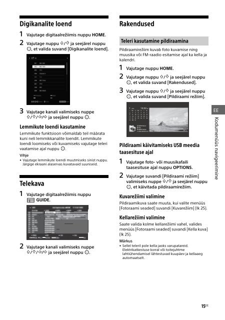 Sony KDL-40R553C - KDL-40R553C Istruzioni per l'uso Estone