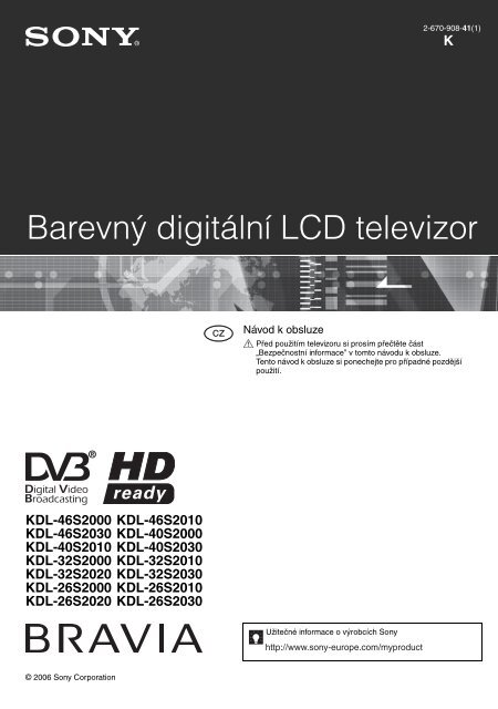 Sony KDL-32S2000 - KDL-32S2000 Istruzioni per l'uso Ceco