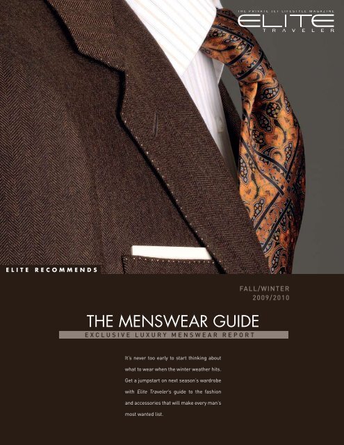 THE MENSWEAR GUIDE - Elite Traveler