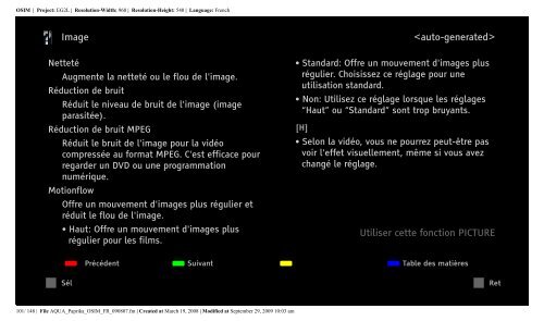 Sony KDL-40Z5800 - KDL-40Z5800 Istruzioni per l'uso Francese