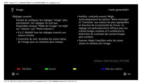 Sony KDL-40Z5800 - KDL-40Z5800 Istruzioni per l'uso Francese