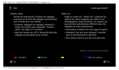 Sony KDL-40Z5800 - KDL-40Z5800 Istruzioni per l'uso Francese